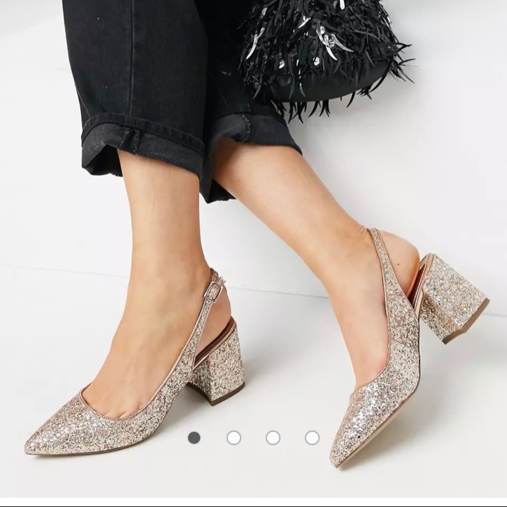 Sparkle sling back heel